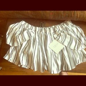 MLM off the shoulder striped blouse